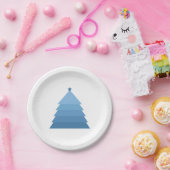 ブルークリスマスツリー紙プレート ペーパープレート (パーティー)
