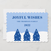 ブルークリスマスツリー非写真フラットカード (正面)
