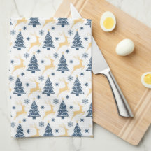 ブルークリスマスツリー&イエローホリデートナカイ