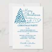 ブルークリスマスツリー、クリスマスパーティの招待状 招待状 (正面)