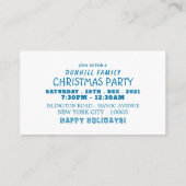 ブルークリスマスツリー、クリスマスパーティーチケット招待状 エンクロージャーカード (裏面)