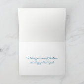 ブルークリスマスツリー、ハッピーホリデーズホリデーカード シーズンカード (内部)