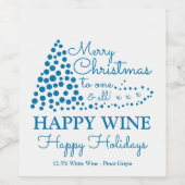 ブルークリスマスツリー、ハッピーワインハッピーホリデーズウィン ワインラベル (シングルラベル)