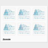 ブルークリスマスツリー、フェスティバルスクエアステッカー スクエアシール (シート)