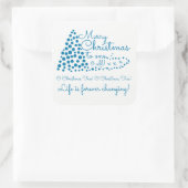 ブルークリスマスツリー、フェスティバルスクエアステッカー スクエアシール (バッグ)