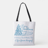 ブルークリスマスツリー、フェスティバルトートバッグ トートバッグ (裏面)