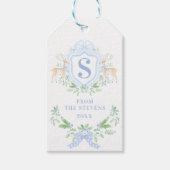 ブルークリスマスディアクレストモノグラム ギフトタグ (正面)