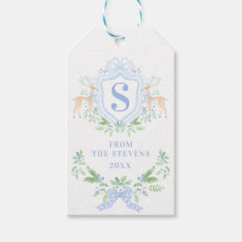 ブルークリスマスディアクレストモノグラム ギフトタグ