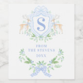 ブルークリスマスディアクレストモノグラム ワインラベル (シングルラベル)