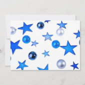 ブルークリスマスデコレーションオーナメントと文字カード (裏面)