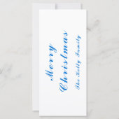 ブルークリスマスデコレーションオーナメントと文字 (裏面)