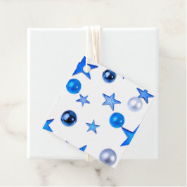 ブルークリスマスデコレーションオーナメントと文字 フェイバータグ