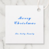 ブルークリスマスデコレーションオーナメントと文字 フェイバータグ (裏面)