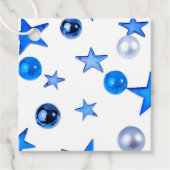 ブルークリスマスデコレーションオーナメントと文字 フェイバータグ (正面)