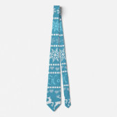 ブルークリスマストナカイのスノーフレーク ネクタイ (正面)