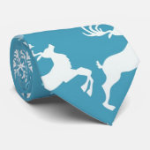 ブルークリスマストナカイのスノーフレーク ネクタイ (ロール)