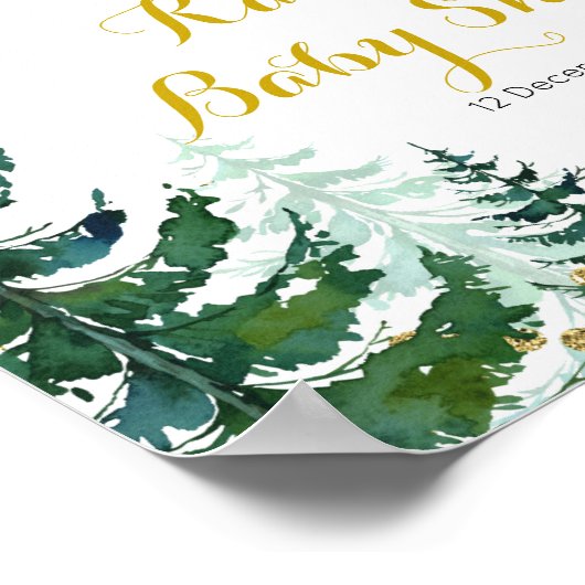 ブルークリスマストラック赤ちゃんシャワー歓迎サイン ポスター (角)