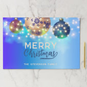 ブルークリスマスバウブルアンドライツ紙ランチョンマット ペーパーパッド (インサイチュ)