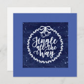 ブルークリスマスパーティの招待状 招待状 (正面/裏面)