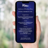 ブルークリスマスパーティーディナーカード 招待状