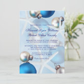 ブルークリスマスヒトデ熱帯結婚式の招待 招待状 (スタンド正面)