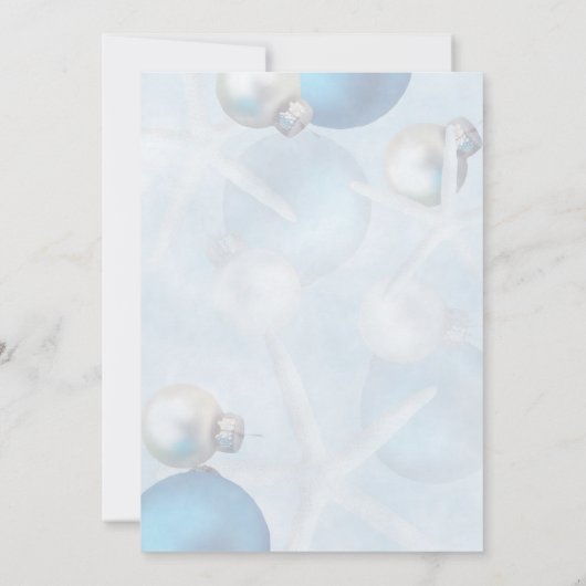 ブルークリスマスヒトデ熱帯結婚式の招待 招待状 (裏面)