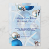 ブルークリスマスヒトデ熱帯結婚式の招待 招待状 (正面/裏面)