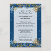 ブルークリスマスファミリーディナーメニューテンプレート メニュー (正面)