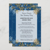 ブルークリスマスファミリーディナーメニューテンプレート メニュー (正面/裏面)