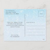 ブルークリスマスファミリーフォトペットメッセージ シーズンポストカード (裏面)