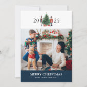 ブルークリスマスフォトコラージホリデーカード シーズンカード (正面)