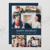 ブルークリスマスフォトコラージュカード シーズンカード (正面/裏面)