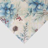ブルークリスマスフラワーズティッシュペーパー 薄葉紙 (詳細)
