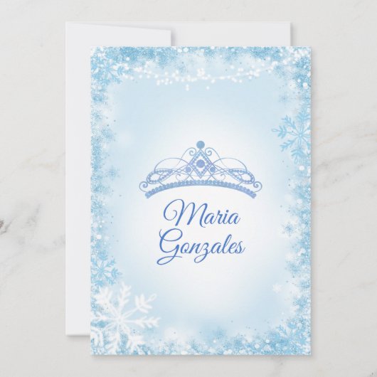 ブルークリスマスプリンセスキンセアニェラ招待状 招待状 (裏面)