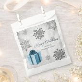 ブルークリスマスプレゼントの好意バッグ フェイバーバッグ (クリップ留めされた状態)