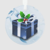 ブルークリスマスプレゼントオーナメント オーナメント (裏面)