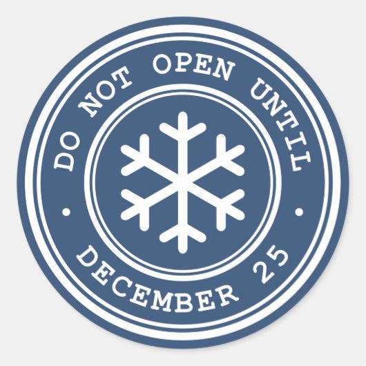 ブルークリスマスプレゼントラベルまで開かない ラウンドシール (正面)