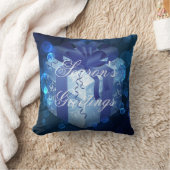 ブルークリスマスプレゼント装飾用クッション クッション (ブランケット)