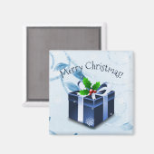 ブルークリスマスプレゼント マグネット (正面/裏面)