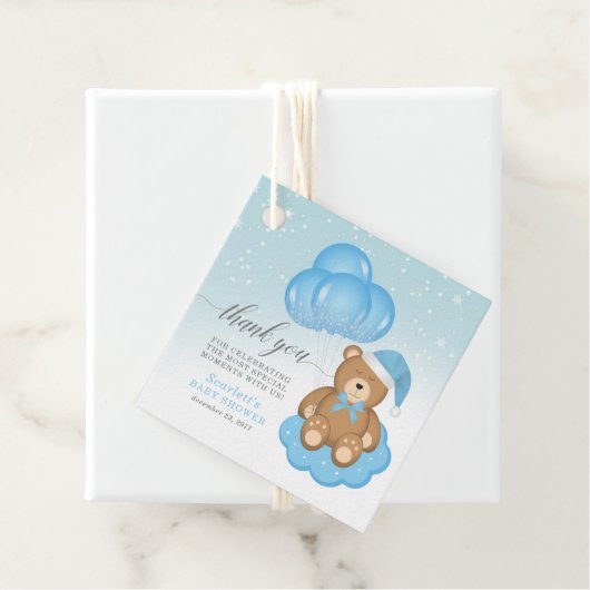 ブルークリスマスベビースリーピーベアーサンキューサンキュー フェイバータグ (インサイチュ)