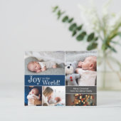 ブルークリスマスベビーJoy to the worldフォトコラージュ ポストカード (スタンド正面)