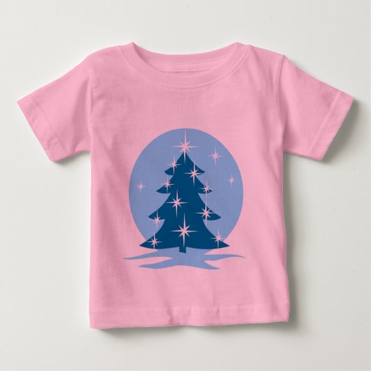 ブルークリスマスベビーTシャツホリデイクラシックティー ベビーTシャツ (正面)