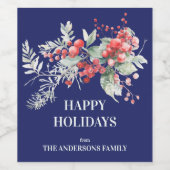 ブルークリスマスベリーガーランドワインラベル ワインラベル (シングルラベル)