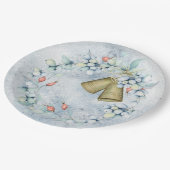 ブルークリスマスベルエレガントズヴィンテージ素朴 ペーパープレート (アングル)