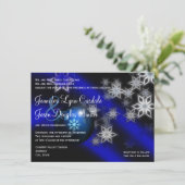 ブルークリスマスホリデーウィンターウェディング招待状 招待状 (スタンド正面)