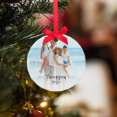 ブルークリスマスホリデージョイ写真ビーチサンドドル セラミックオーナメント