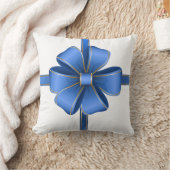 ブルークリスマスボウ クッション (ブランケット)