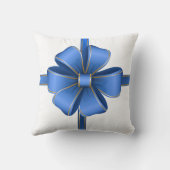 ブルークリスマスボウ クッション (裏面)