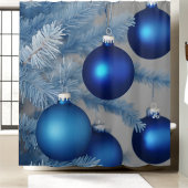 ブルークリスマスボールシャワーカーテンスタイル3 シャワーカーテン