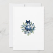 ブルークリスマスボールホリデーパーティー招待状 招待状 (裏面)